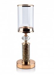 Świecznik szklany - Chantal złoty - 38cm