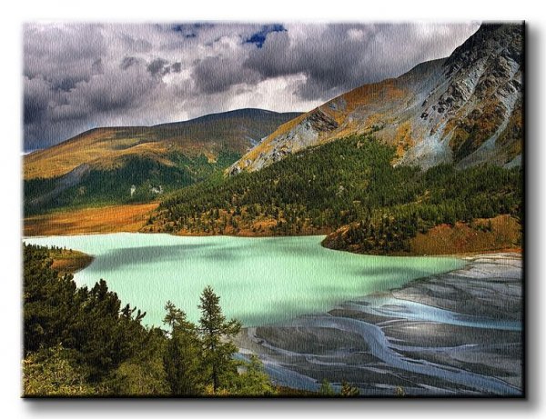 Obraz na płótnie- Jezioro Akkem - 120x90 cm - Dekoracje do domu - Sklep DecoArt24.pl