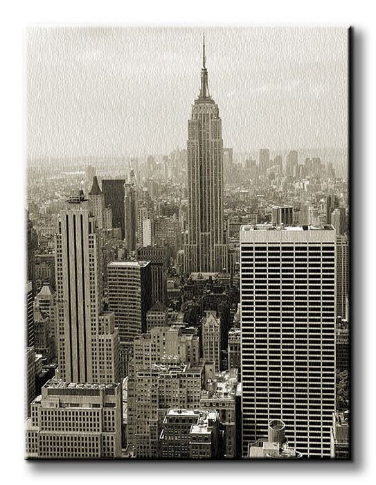Obraz do salonu - Panorama Manhattanu - 90x120 cm - Dekoracje na ścianę - Sklep DecoArt24.pl