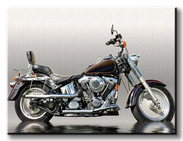 Obraz motoryzacyjny - Czarny motocykl - 80x60 cm - Dekoracje na ścianę - DecoArt24.pl