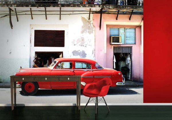 Havana Cuba, cadillac - fototapeta 254x183 cm