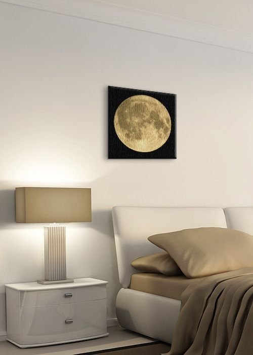 Obraz do sypialni - Złoty Księżyc - 40x40cm