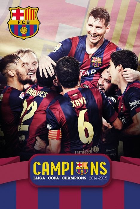 Barcelona - Potrójne Mistrzostwo - plakat