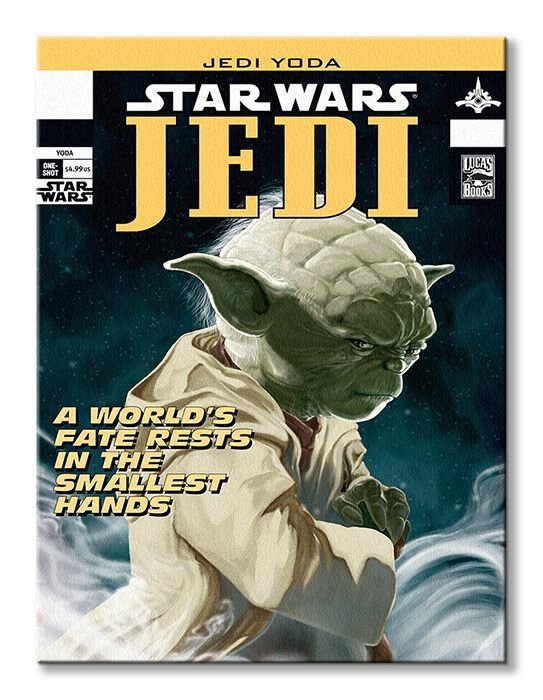 Star Wars (Yoda Comic Cover) - Obraz na płótnie