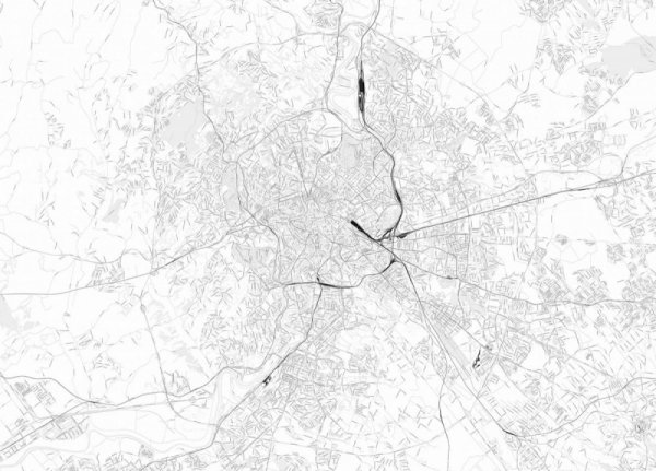 Fototapeta - Rzym - Czarno-biała mapa miasta