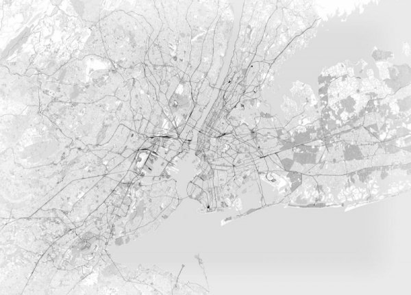 Fototapeta ścienna - Nowy Jork - Mapa czarno biała