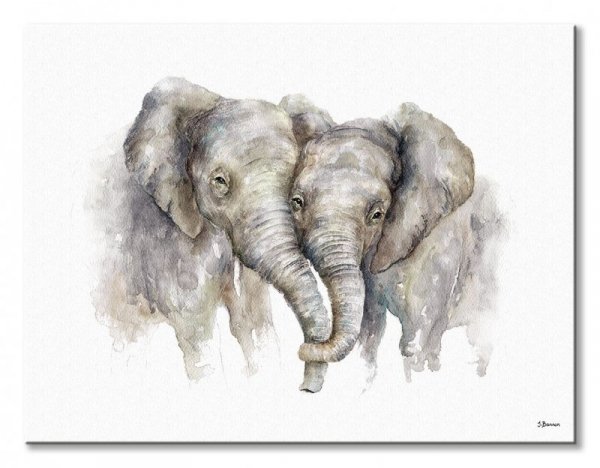 Zakochane Słonie - obraz na płótnie