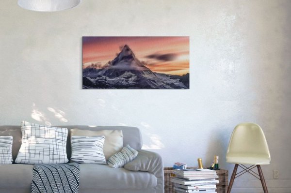 Obraz na płótnie -  ,,Matterhorn,, - 100x50 cm - Dekoracje do sypialni - decoart24.pl