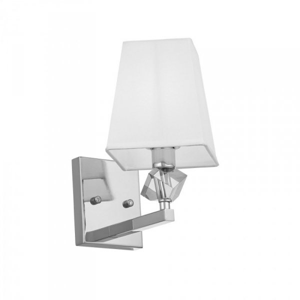 Lampa ścienna - Kinkiet Biały Chrom - Montero W1 - lampy hotelowe - decoart24.pl
