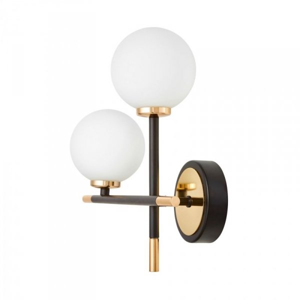 Lampa ścienna - Kinkiet Czarno Złoty - Marsiada Neo - lampy do salonu - decoart24.pl