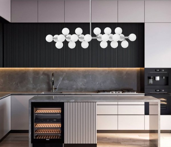 Lampa wisząca do Salonu - Chromowana Petrica W24