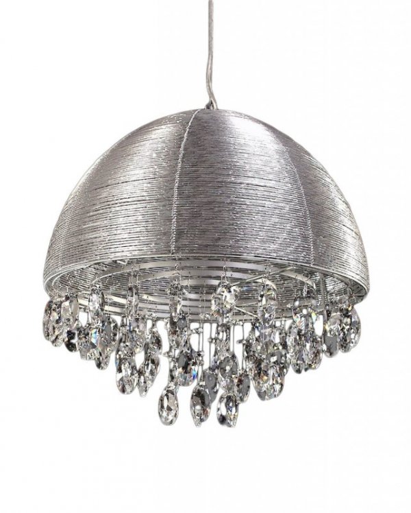 Lampa wisząca - Kryształowa Srebrna - Leonella - Dekoracje lampy - decoart24.pl