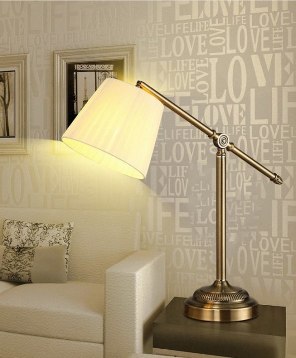 Lampa biurkowa - Mosiężna Florio - lampki nocne - decoart24.pl