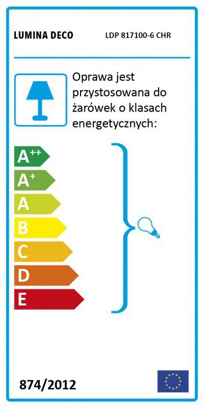 Lampa wisząca - Chromowana - Liniano - W6 - Dekoracje do domu - DecoArt24.pl