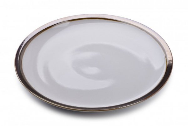 Talerz porcelanowy - Obiadowy - Szary - CAL - 24cm - porcelana dekoracyjna - sklep decoart24.pl