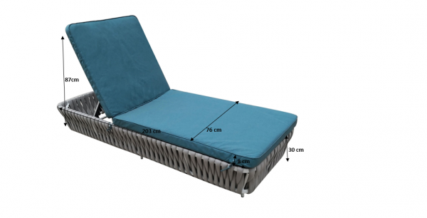 Łóżko do ogrodu - Aluminiowe przeplatane sznurem - CORDA - decoart24.pl