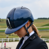 KEP ITALIA CROMO 2.0 SHINE BLUE Kask jeździecki SZEROKI DASZEK