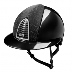 KEP ITALIA Cromo 2.0 Black Shine / Black Galaxy / Polo Kask jeździecki SZEROKI DASZEK
