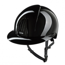 KEP ITALIA SMART NOVA METAL POLISH BLACK POLO VISOR Kask jeździecki z szerokim daszkiem