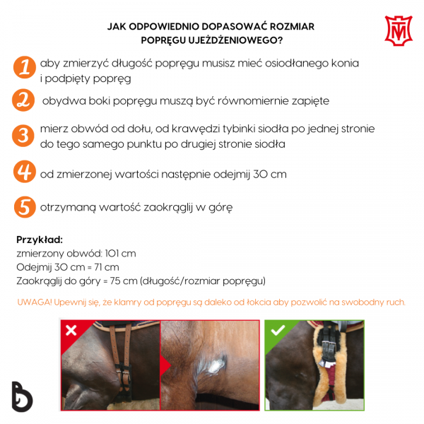 MATTES SLIM LINE CRESCENT Popręg półksiężycowy ujeżdżeniowy z naturalnym futrem