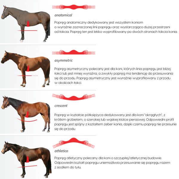 MATTES SLIM LINE CRESCENT Popręg półksiężycowy ujeżdżeniowy z naturalnym futrem