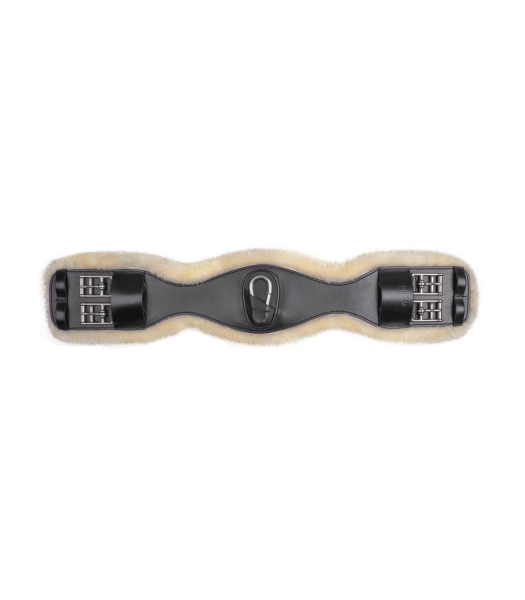 WALDHAUSEN ECO WOOL Popręg skórzany anatomiczny z futrem