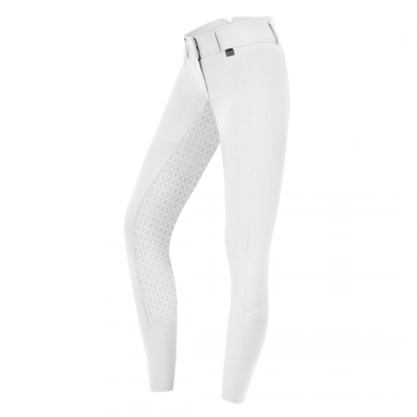 ELT MICRO SPORT HIGH WAIST Bryczesy konkursowe jeździeckie z lejem silikonowym i wysokim stanem BIAŁE