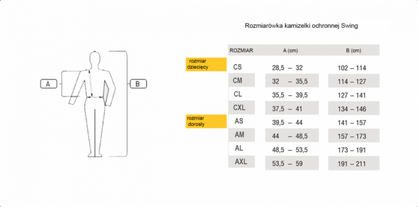SWING P06 Jeździecka kamizelka ochronna na plecy DZIECIĘCA
