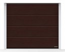 Brama LPU 42 3000 x 2500 mm, Przetłoczenia L, Decograin, Rosewood + prowadzenie Z