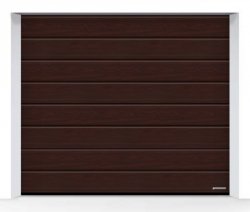 Brama LPU 42 5000 x 2500 mm, Przetłoczenia M, Decograin, Rosewood + prowadzenie N