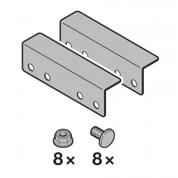 Łącznik szyny bieżnej wraz ze śrubami i nakrętkami, 2 sztuki