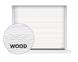 Brama LPU 42 2500 x 1900 mm, Przetłoczenia M, Woodgrain, kolor RAL 9016 biały + prowadzenie Z