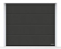 Brama LPU 42 2500 x 1900 mm, Przetłoczenia L, Decograin, Titan Metallic CH 703 + prowadzenie Z