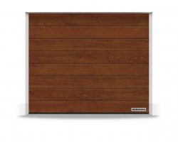 Brama RenoMatic 2375 x 2125 mm, Przetłoczenia M, Decocolor, Dark Oak + prowadzenie Z