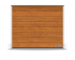 Brama RenoMatic 2440 x 2080 mm, Przetłoczenia M, Decocolor, Golden Oak + prowadzenie Z