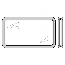 Przeszklenie Sandwich typ E, do ocieplanych segmentów bramy 42 mm, rama z tworzywa sztucznego z podwójną szybą z tworzywa sztucznego, przezroczyste, 33 mm, do bram bez przetłoczeń