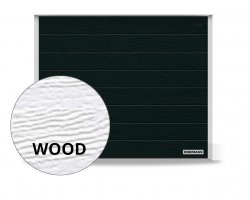 Brama RenoMatic 2500 x 1900 mm, Przetłoczenia M, Woodgrain, kolor RAL 9005 czarny + prowadzenie Z