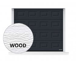 Brama LPU 42 2500 x 1900 mm, Kasetony S, Woodgrain, kolor RAL 7016 antracytowy + prowadzenie Z