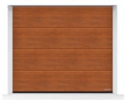 Brama LPU 42 6000 x 2000 mm, Przetłoczenia L, Decograin, Golden Oak + prowadzenie N