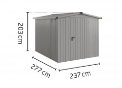 Metalowy domek narzędziowy EcoStar Euroline ESD 6 (214x262 cm) - dach dwuspadowy, drzwi 1-skrzydłowe, kolor antracyt RAL 7016