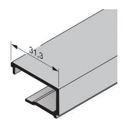 Aluminiowa listwa przyszybowa do drzwi bocznych GA010, grubość wypełnienia 16 mm, eloksalowana, E6 / C0, sprzedaż na metry