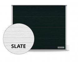 Brama RenoMatic 2750 x 2250 mm, Przetłoczenia L, Slategrain, kolor RAL 9005 czarny + prowadzenie Z