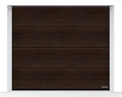 Brama LPU 42 2750 x 2500 mm, Przetłoczenia L, Decograin, Night Oak + prowadzenie Z