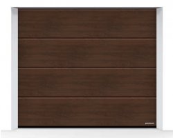 Brama LPU 42 2750 x 2500 mm, Przetłoczenia L, Decograin, Dark Oak + prowadzenie Z