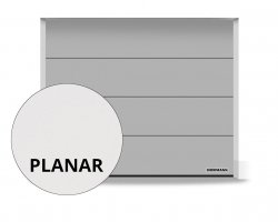 Brama RenoMatic 2375 x 2000 mm, Przetłoczenia L, Planar, kolor CH 9006 Matt deluxe białe aluminium + prowadzenie Z