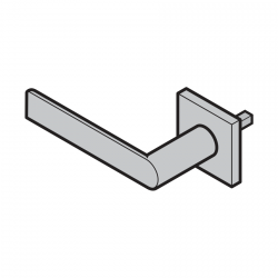 Klamka D-360 CARO z kwadratową rozetą i zaciskanym trzpieniem 33 mm, stal nierdzewna, ThermoSafe, ThermoSafe Hybrid, ThermoPlan Hybrid