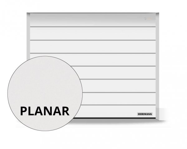 Brama RenoMatic 2375 x 2125 mm, Przetłoczenia M, Planar, kolor CH 9016 Matt deluxe biały + prowadzenie Z