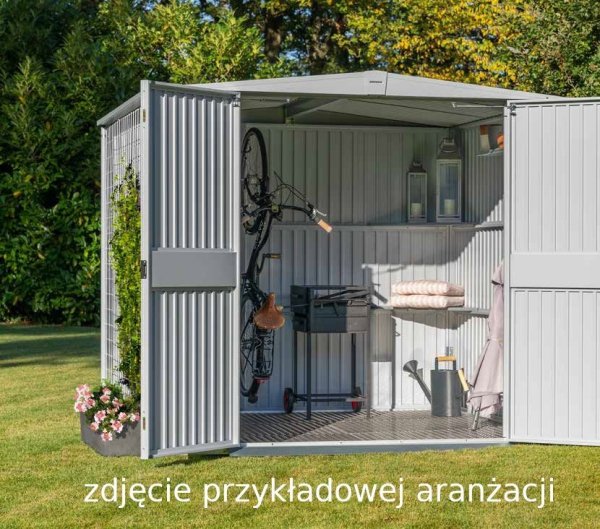 Domek ogrodowy z dachem dwuspadowym „Berry” model „Modern” typ 1