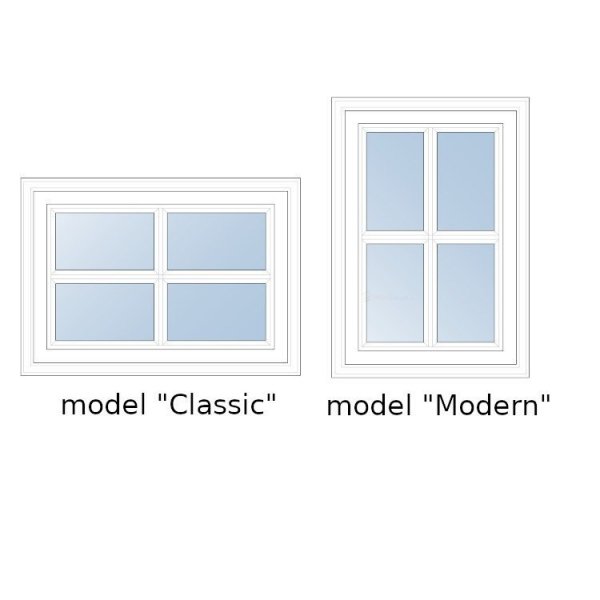 Przeszklenie do modelu „Classic” lub &quot;Modern&quot; - do wyboru, typ 3