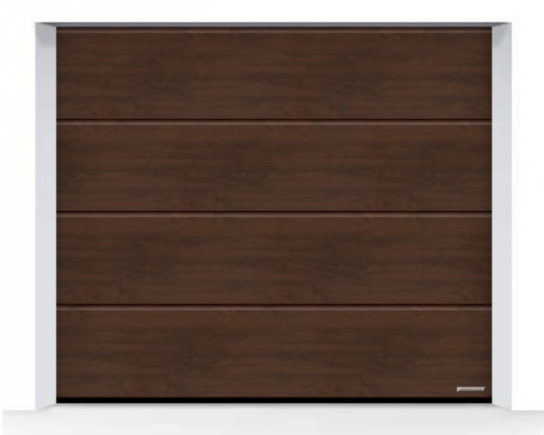 Brama LPU 42 5000 x 2250 mm, Przetłoczenia L, Decograin, Dark Oak + prowadzenie N
